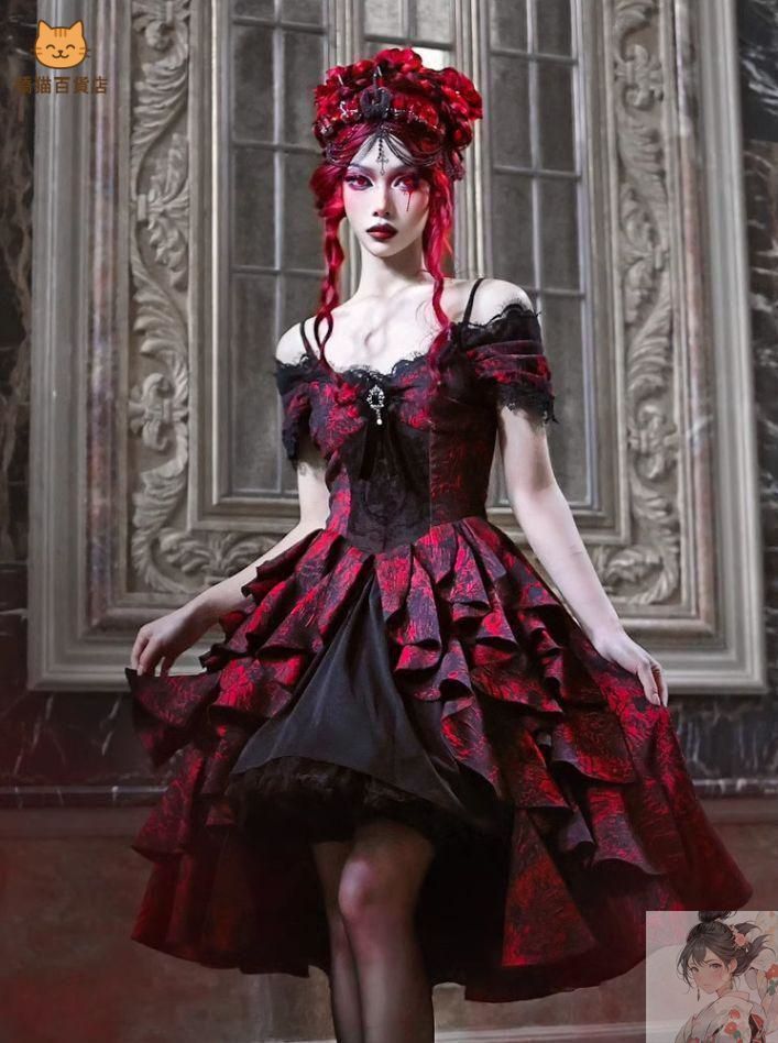 コスプレ　ドレス　 オリジナル ワンピース 洋装 jsk 新品未使用 ロリータ 魔女風 ワンピース ゴシックスタイル OP