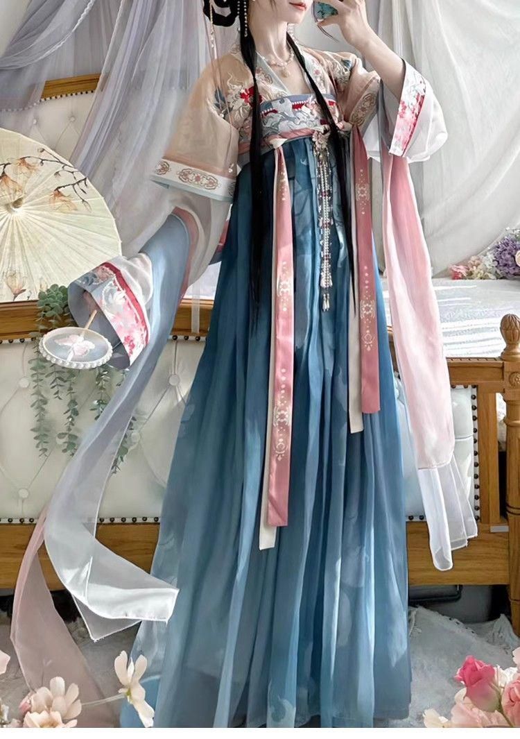 HF-139 豪華刺繍 漢服 かんふく 古風衣装 レトロ風 中華ロリータ コスプレ ワンピース 唐装 仙女服 中華風 美しい刺繍