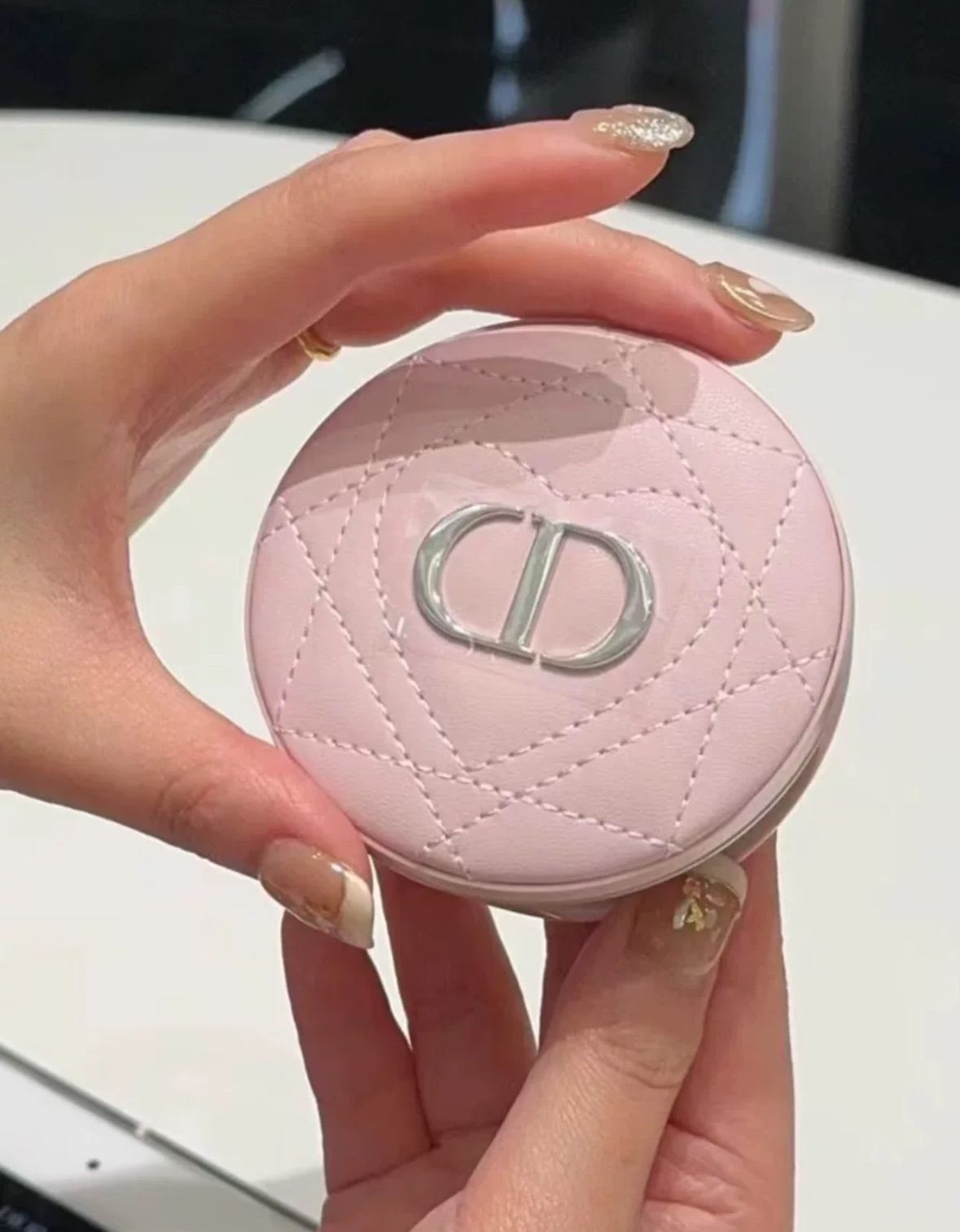 最新 DIOR ディオール コンパクトミラー ハートキルティング