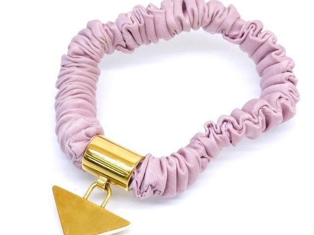 美品 プラダ □ 片方のみ サテンクレープ エラスティック ヘアタイ  