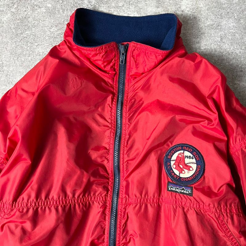 80s 旧タグ 89年製 USA製 Patagonia 裏フリース ナイロン ジャケット 