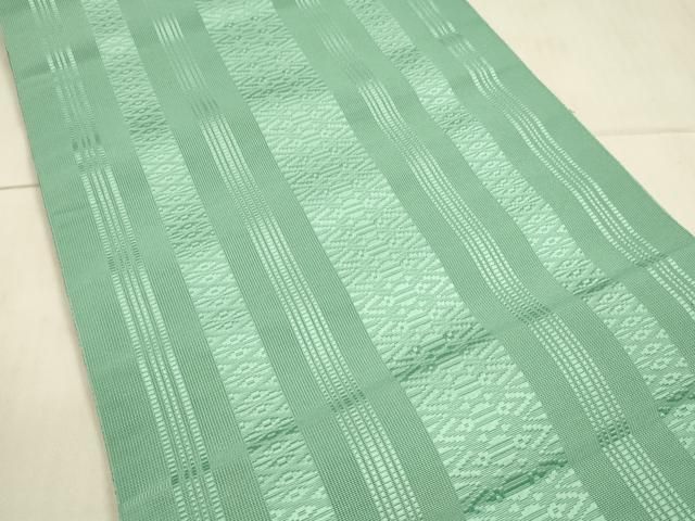 平和屋着物＊夏物 本場筑前博多織 八寸名古屋帯 紗献上 青磁色 正絹  