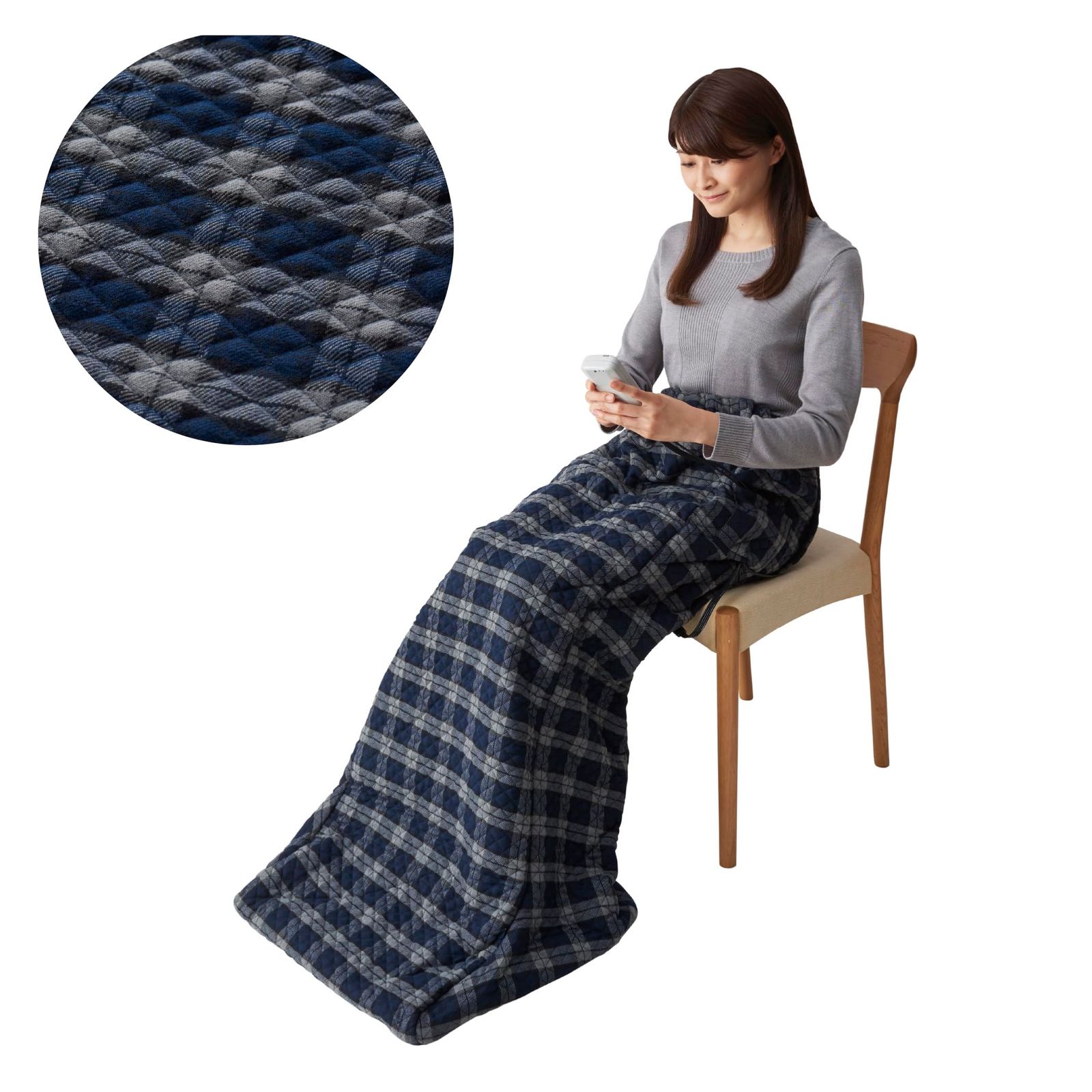 Sugiyama 洗える 電気足温器 ホット脚入れヒーター 日本製 フットウォーマー 省エネ 頭寒足熱 切り忘れ防止タイマー付き SSW22AH21 GY ウール調グレー