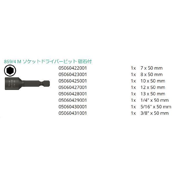 WERA ヴェラ 組 マグネット付き ナットセッター セット 073495 工具 ツール DIY 作業工具 道具
