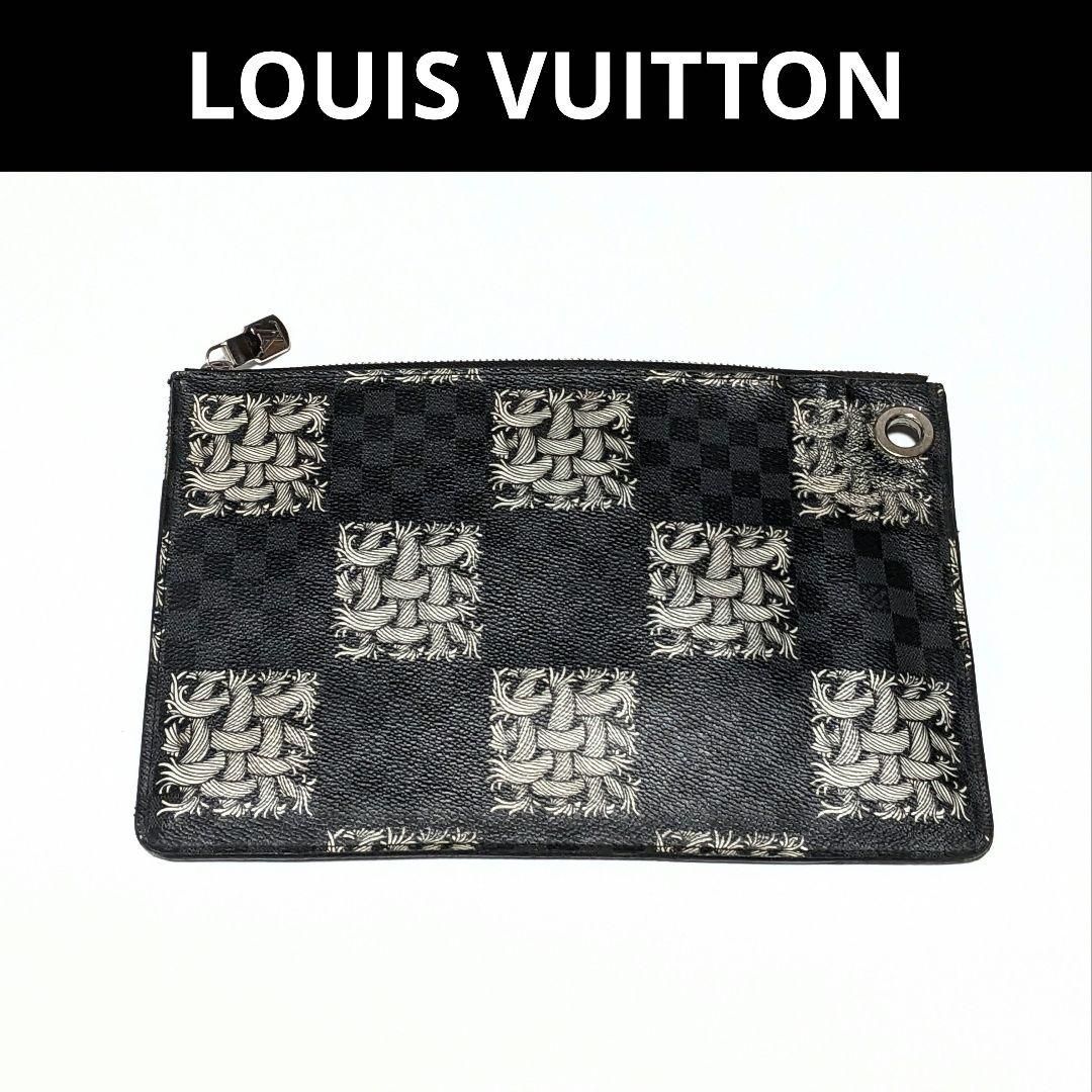 【特価店】72724★ LOUIS VUITTON ヴィトン 極美品 ポシェットヴォワヤージュ クリストファーネメス ダミエグラフィット クラッチバッグ メンズ その他