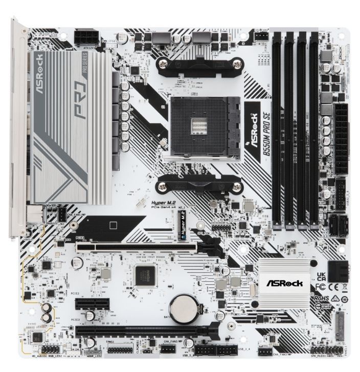 ASRock B550M Pro SE AM4 DDR4 SATA 6Gb/s 1 PCIe 4.0 x16 Micro ATX Motherboard