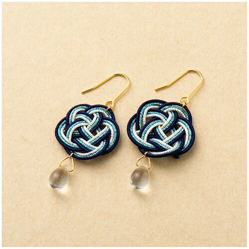 (まとめ）#エヌビー ピアス 水引ピアス 瑠璃色 2692007 【×3セット】