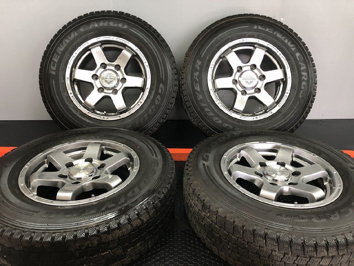 GY ICENAVI CARGO 195 80R15 107 105L LT スタッドレス MAD CROSS 15インチ 6J6HPCD139.7 33 21年製 バリ溝 200系ハイエース STL004