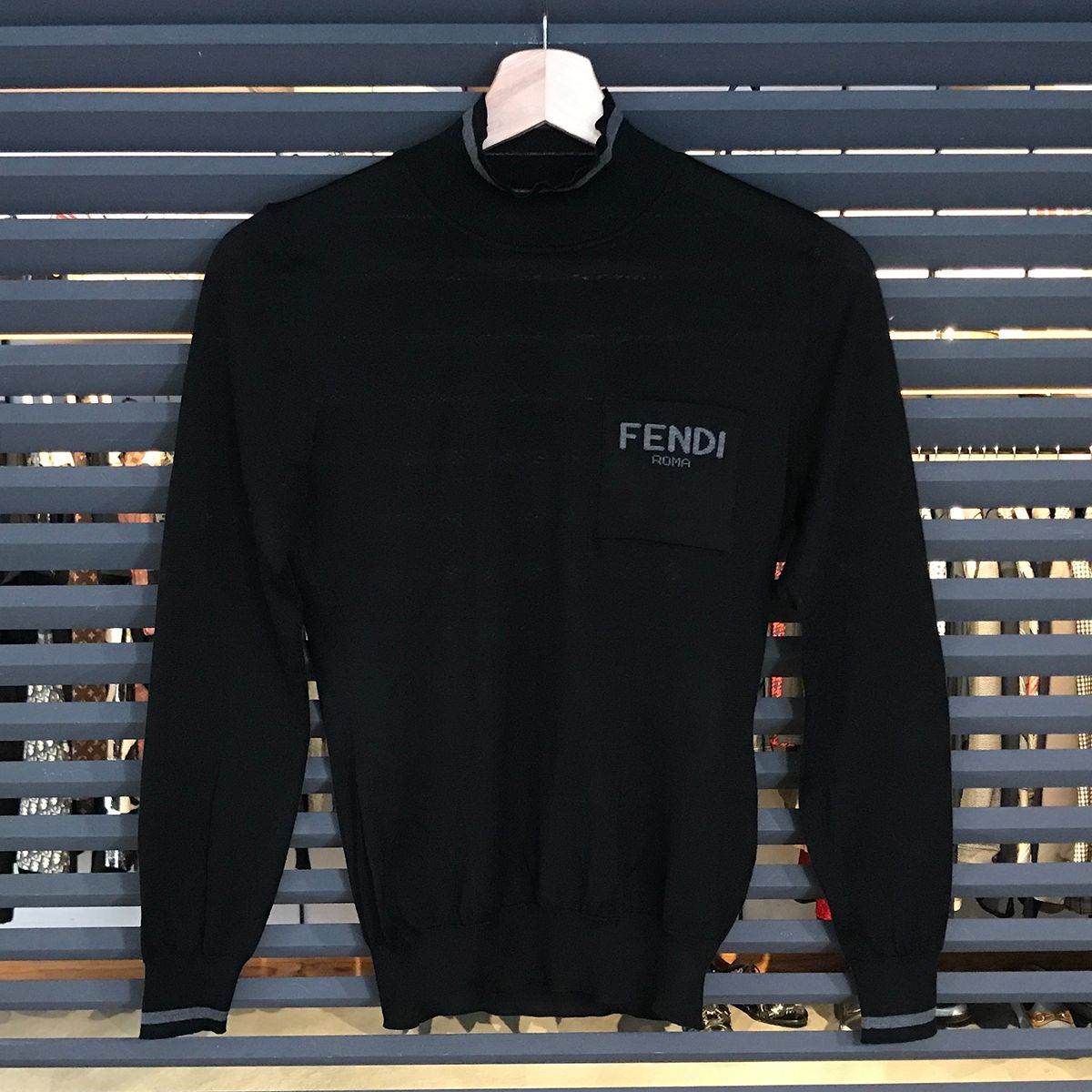 超美品】フェンディ モックネック 長袖ニット シルク100% #36 XS 