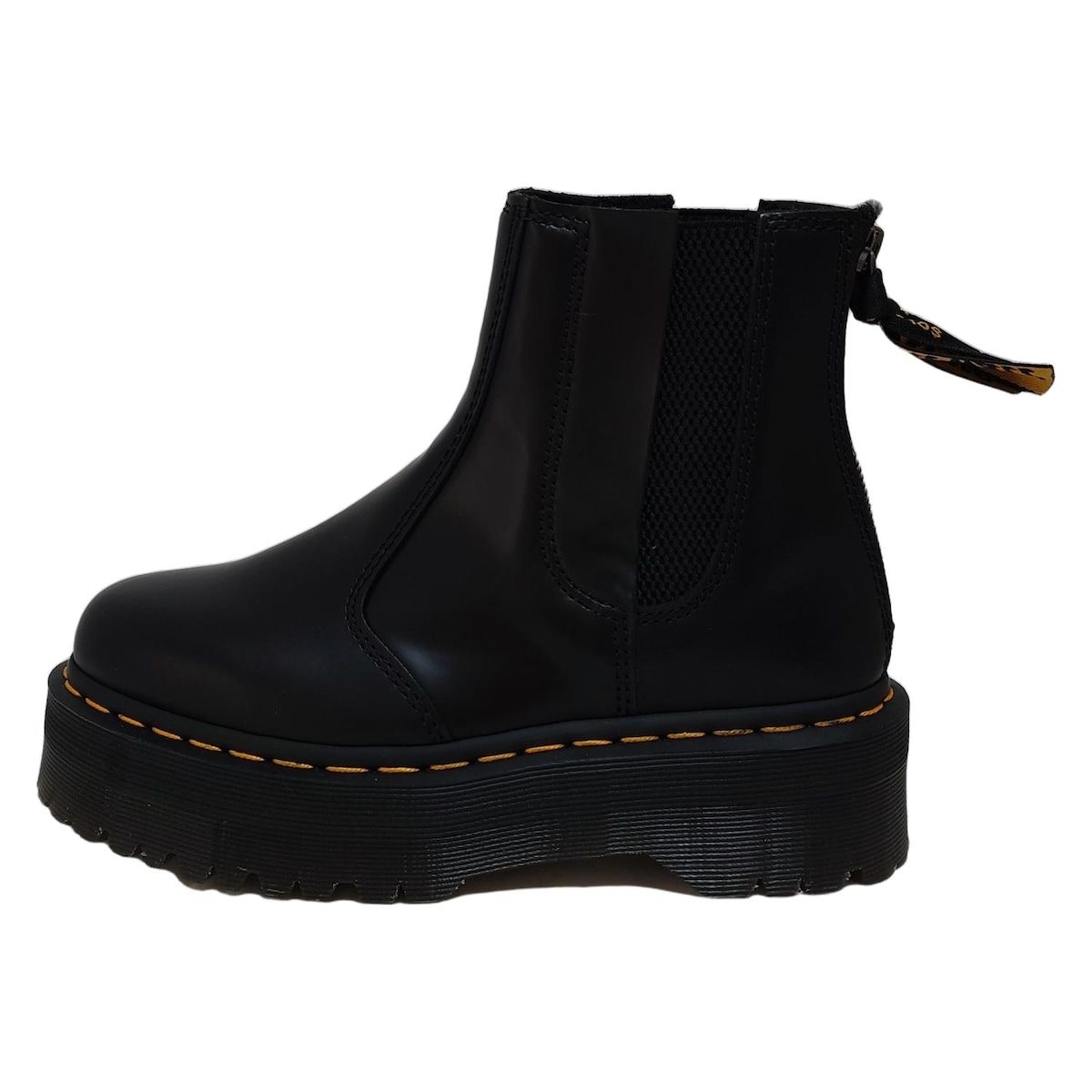 Y s ワイズ ショートブーツ 37 EU レディース - 黒 チェルシーブーツ|サイドゴア|Dr Martensコラボ レザー