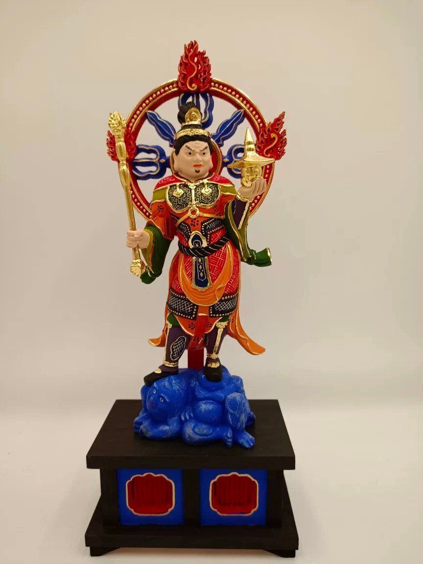 毘沙門天 極上品 木彫仏像 仏教工芸品 招財開運 仏師彫り 仏教