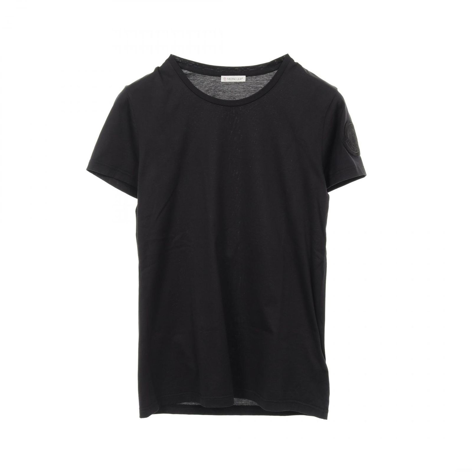 モンクレール MONCLER カットソー 8086261 ブラック コットン Tシャツ レディース Used A