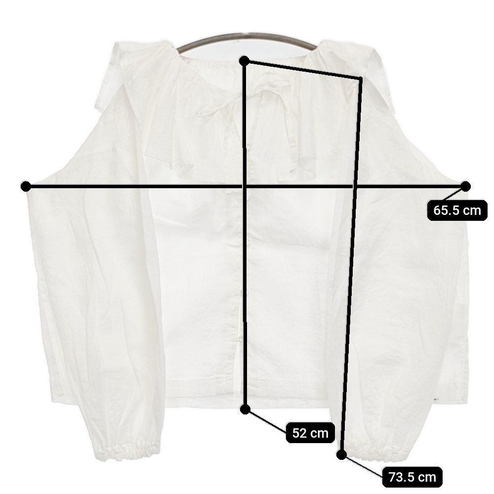  nest Robe ラッフル ブラウス UpcycleLino 定価28600円 01244-1160 シャツ 24 AW ホワイト レディース ネストローブ 5-0902 M 長袖 シャツ ブラウス