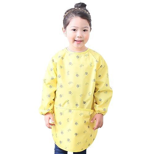 Yellow Bear_S [プリエ] 子供用 キッズ ユニセックス 防水 絵画 スモック エプロン1歳-10歳用 (S-XXL size)， Yellow Bear (05-S)