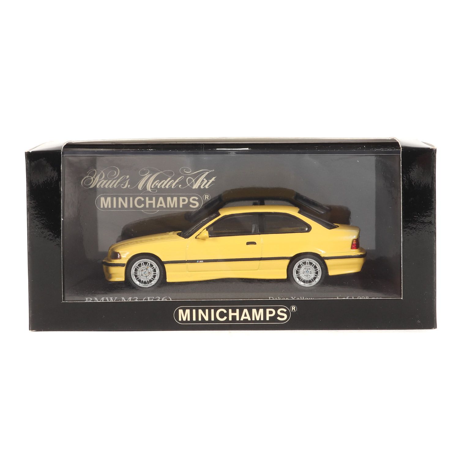 面白部品創庫特注 MINICHAMPS 1/43 BMW M3 E36 Dakar Yellow PMA Coupe