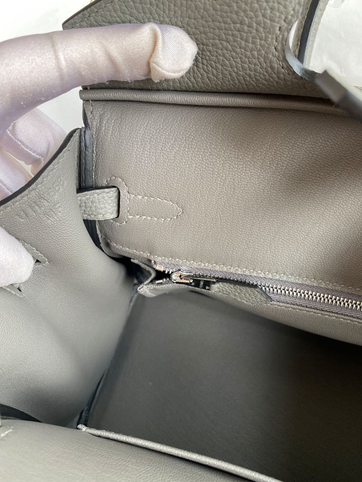 HERMÈS グレー ハンドバッグ HERMES エルメス ピコタンロック MM ハンドバッグ エタン グレー
