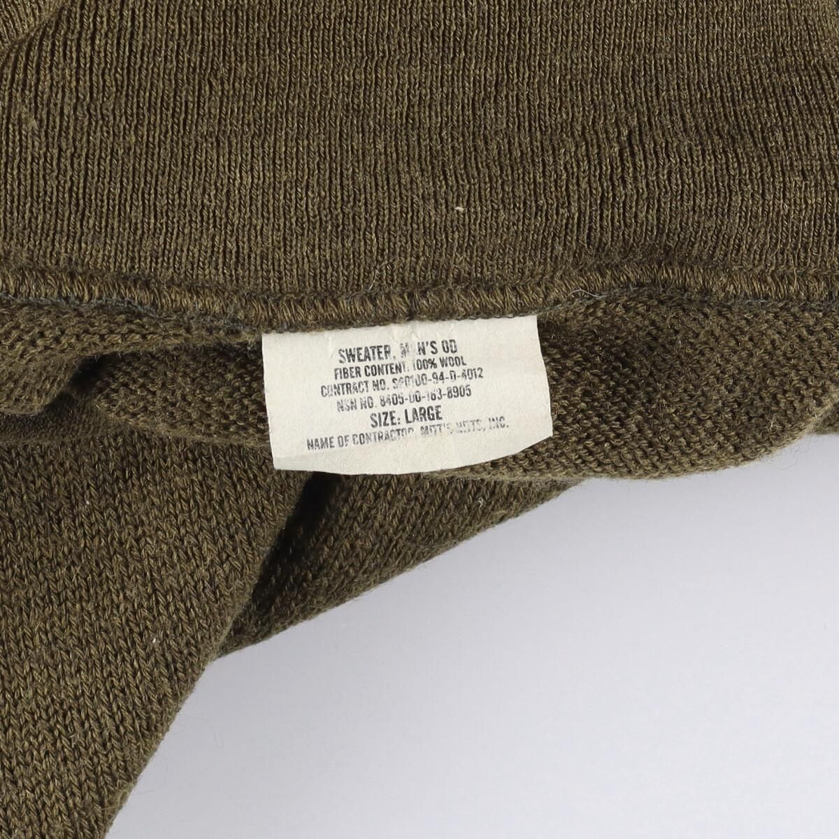 94年納品 米軍実品 ミリタリー ヘンリーネック ウールニットセーター USA製 メンズL ヴィンテージ /eaa296961
