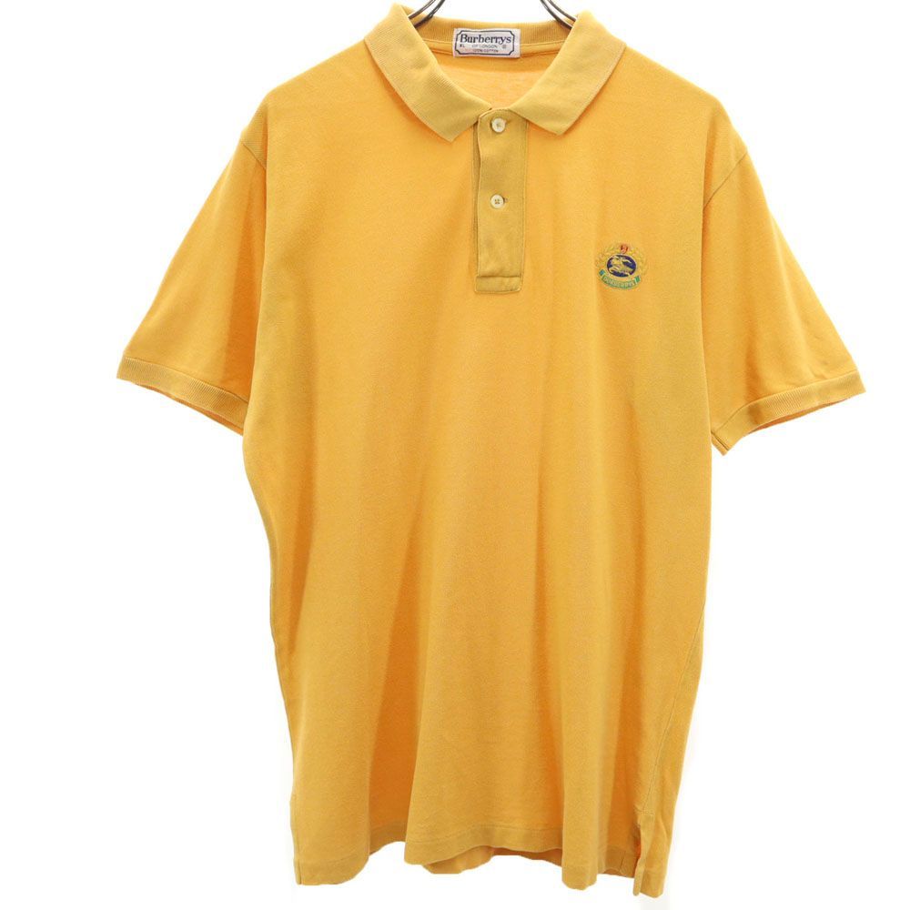 バーバリーズ 90s オールド 半袖 ポロシャツ XL イエロー系 Burberrys 