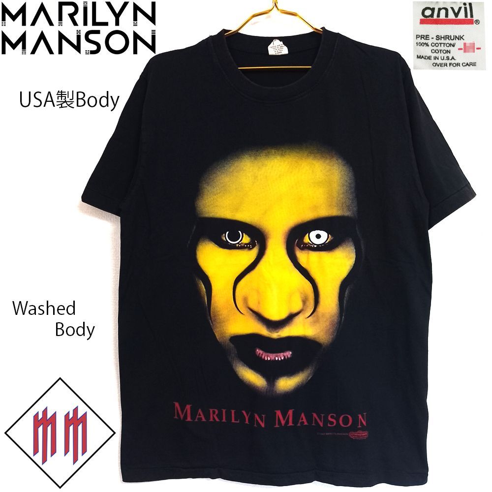 《US》マリリンマンソン ロックT 半袖 Tシャツ ブラック メンズL古着屋mog