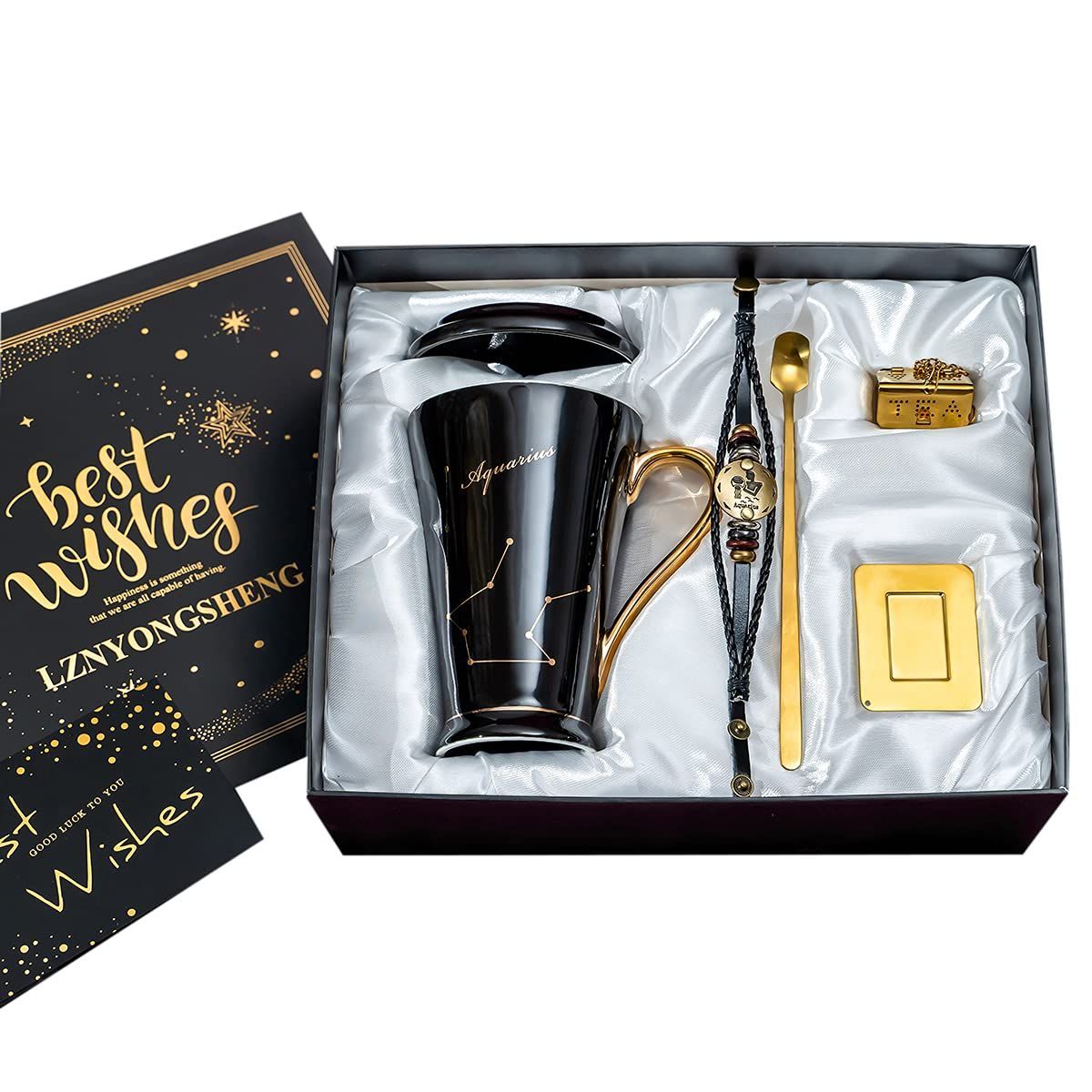 女友達 贈り物 姉 妻 彼女 夫婦 プレゼント カップル 男性女性 母親父親 星座 結婚記念日 おしゃれ マグカップ 水瓶座コーヒーカップ