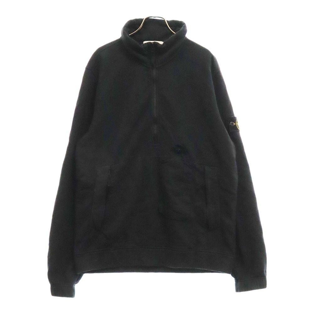 STONE ISLAND ハーフジップ トレーナー ブラック STONE ISLAND ハーフ