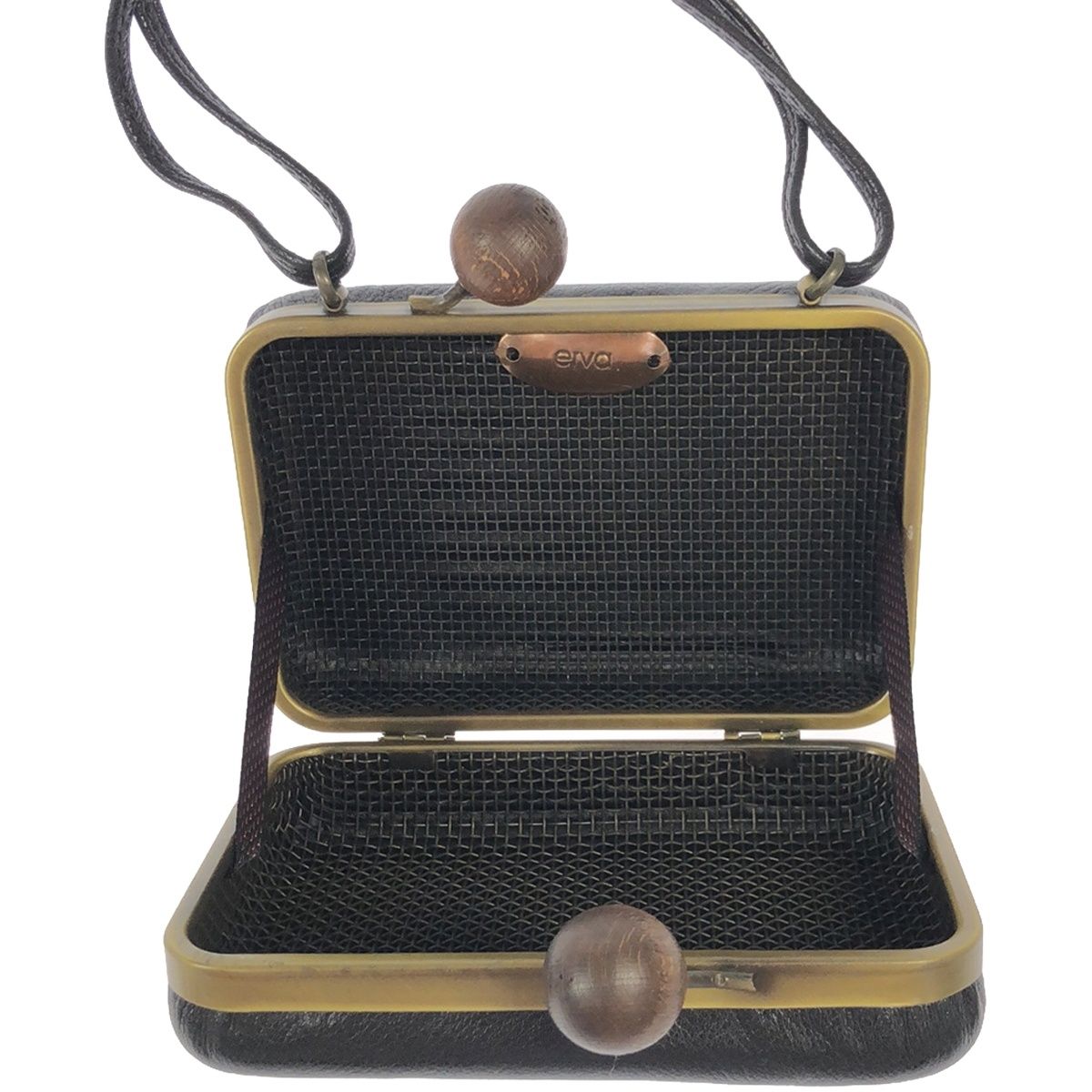 erva 黒いレザー ハンドバッグ welise（ウェライズ） ハンドバッグ 「welise×ADAMPATEK」リアルレザー