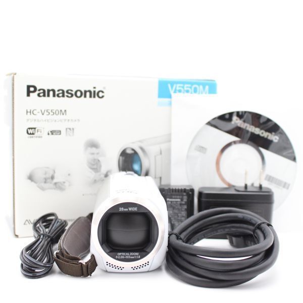 PANASONIC デジタルハイビジョンビデオカメラ 内蔵メモリー32GB ホワイト HC-V550M-W ♯75001
