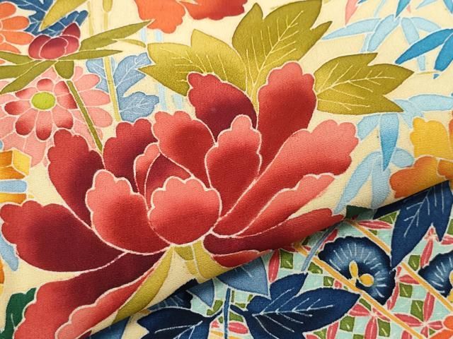 平和屋着物○本加賀友禅作家 押田正義 黒留袖 草花文 正絹 逸品