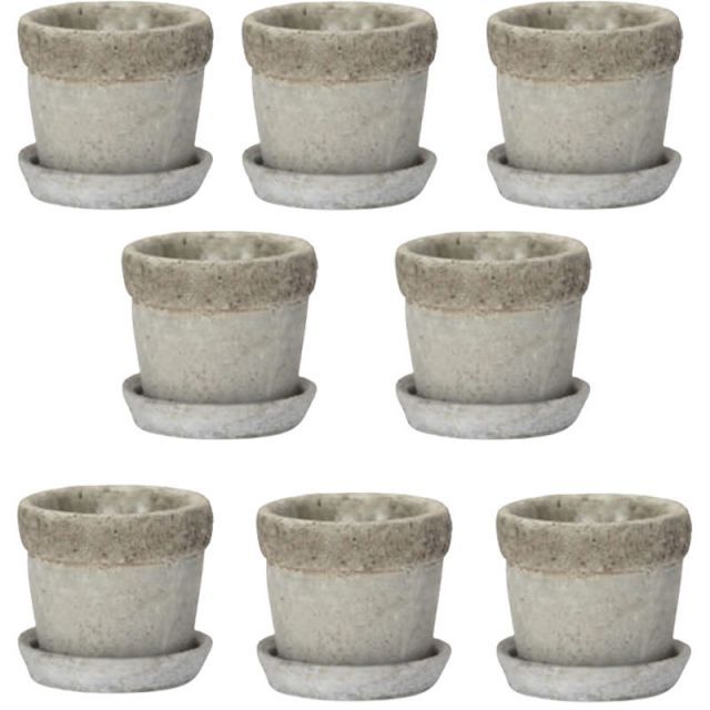 花 観葉植物用ポット リト ラウンド 8 Ceramic POT 8個入り 92101 底穴あり 受皿付き 代引き不可 ミニポット FARM p119