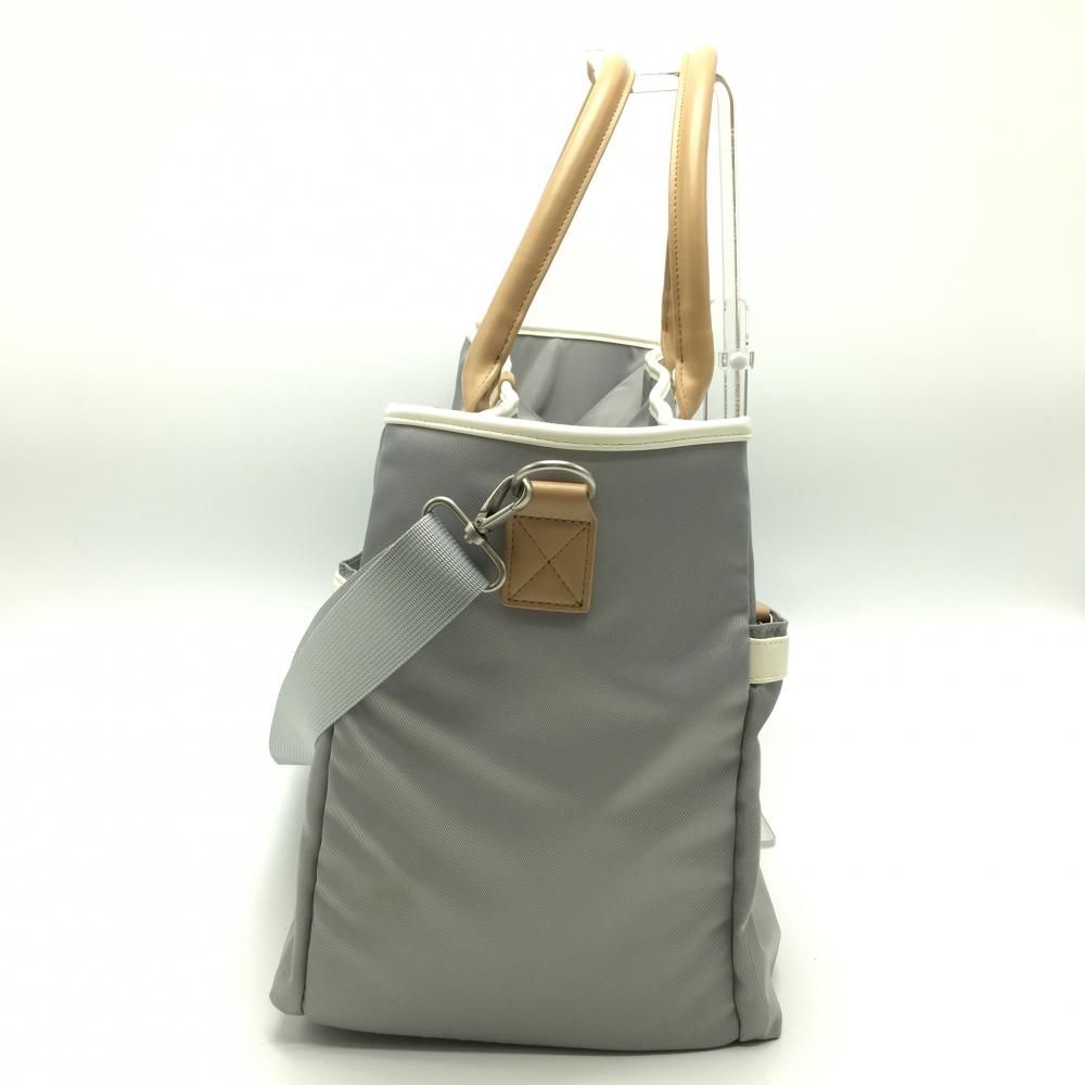 超 ゾーイ ボストンバッグ ライトグレー ベージュ 内外ポケット ショルダーストラップ付 ゴルフ ZOY