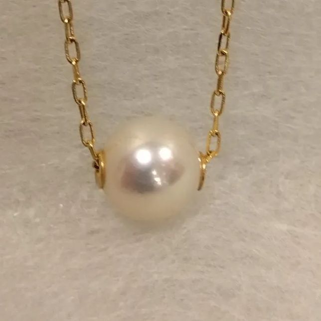 ☆美品☆ミキモト　K18 クローバー　ネックレス　パール約7.0mm MIKIMOTO ミキモト クローバー パール 真珠 ネックレス シルバー
