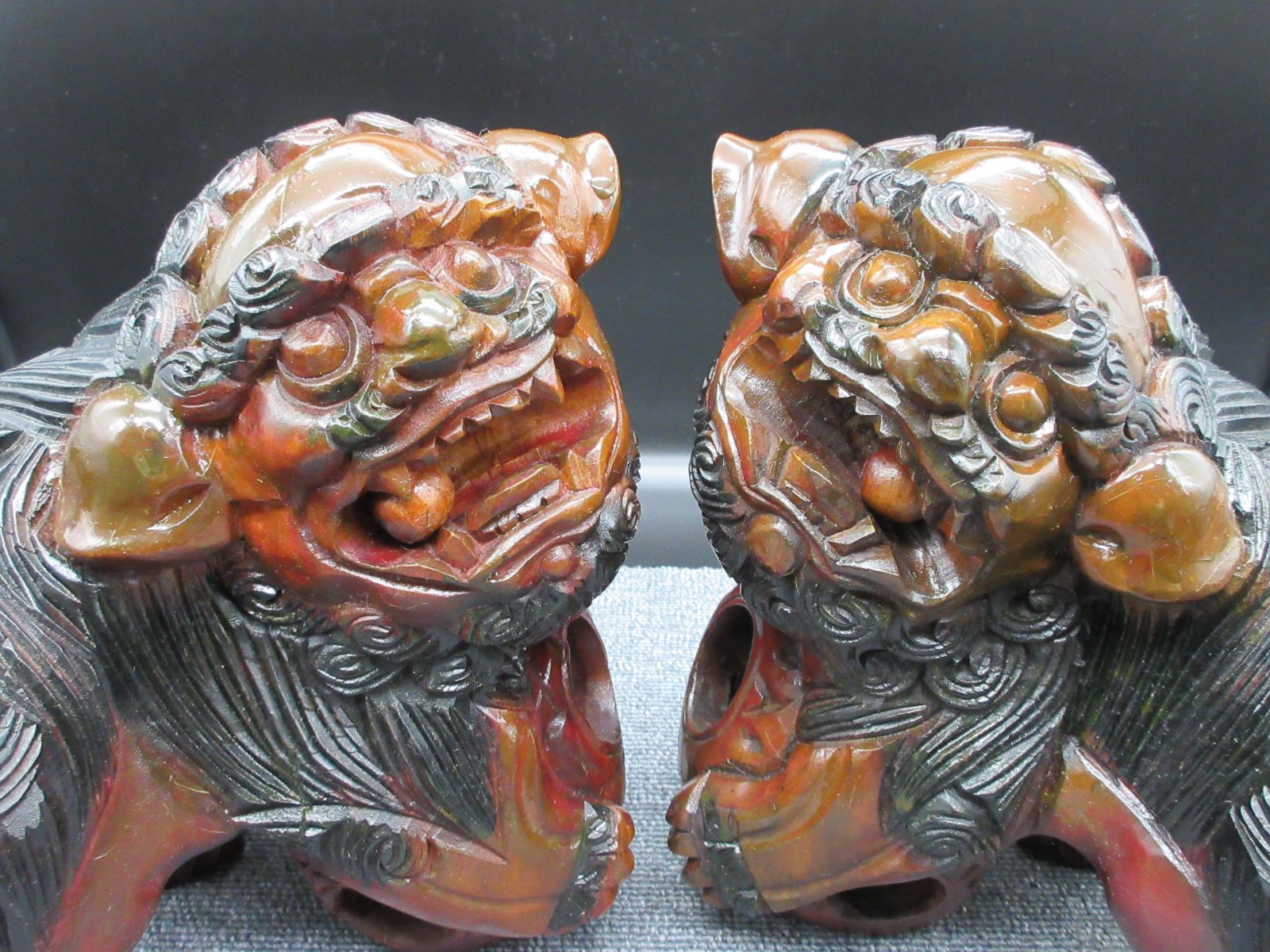 B74s  木彫玉取獅子  置物 送料無料】 銅製 玉獅子 11号 / 置物 玄関 受付 風水 幸運 高岡