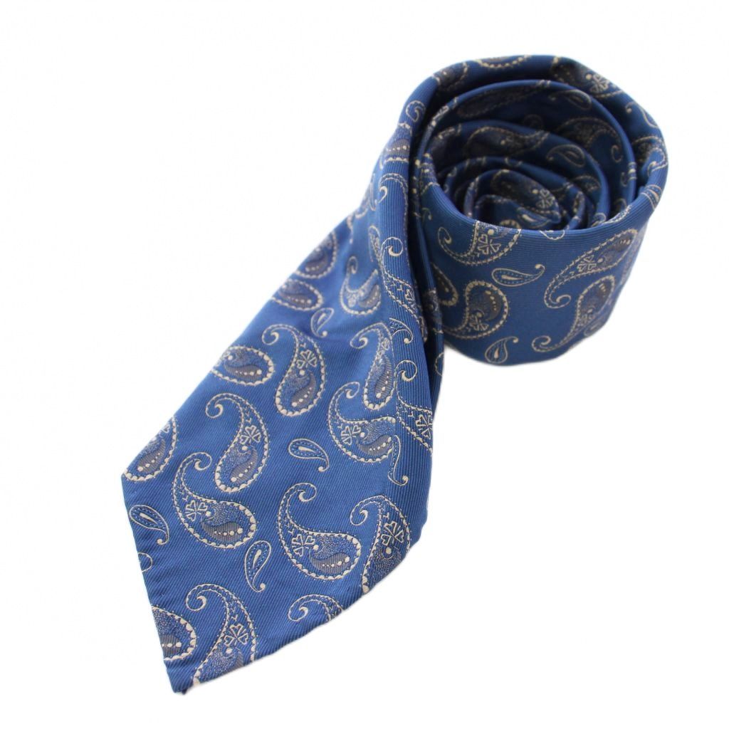 m*u様 ［美品］アットヴァンヌッチ シルク ネクタイ ペイズリー柄 Atto Vannucci ネクタイ | ネイビー ドット ペイズリー - Del