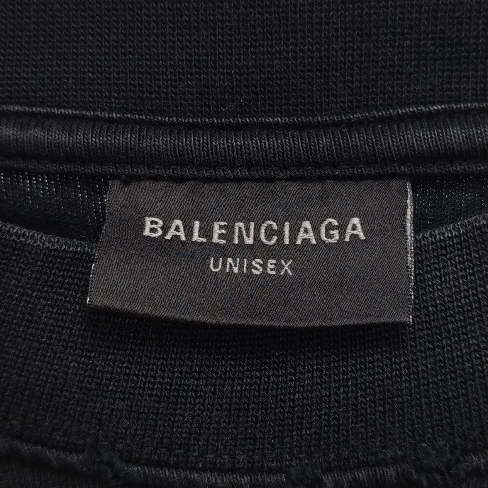 BALENCIAGA バレンシアガ 22AW Be different刺繍Tシャツ ビーディファレントTシャツ 半袖カットソー ダメージ ヴィンテージ加工 アップル ロゴ刺繍 ベージュ 712398 TNVB3
