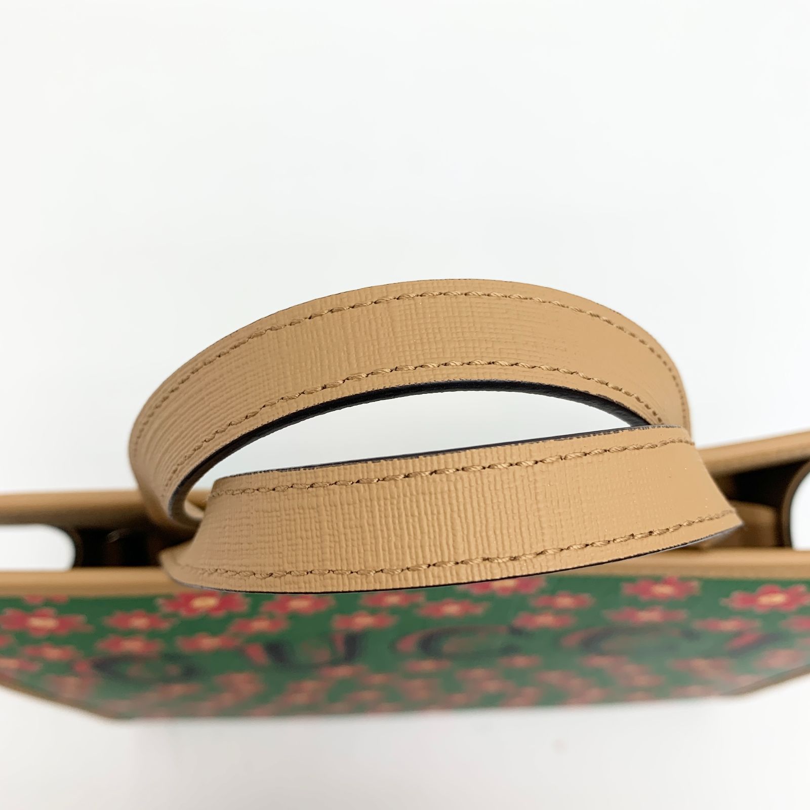 未使用 GUCCI グッチ キトゥン グリーン ベージュ 2way トート 