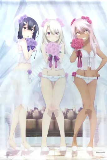 タペストリー　イリヤ＆美遊＆クロ 描き下ろしB2タペストリー 「Fate/kaleid liner Prisma☆Illya プリズマ☆ファンタズム」 劇場グッズ 中古】タペストリー イリヤ＆美遊＆クロ 描き下ろしB2