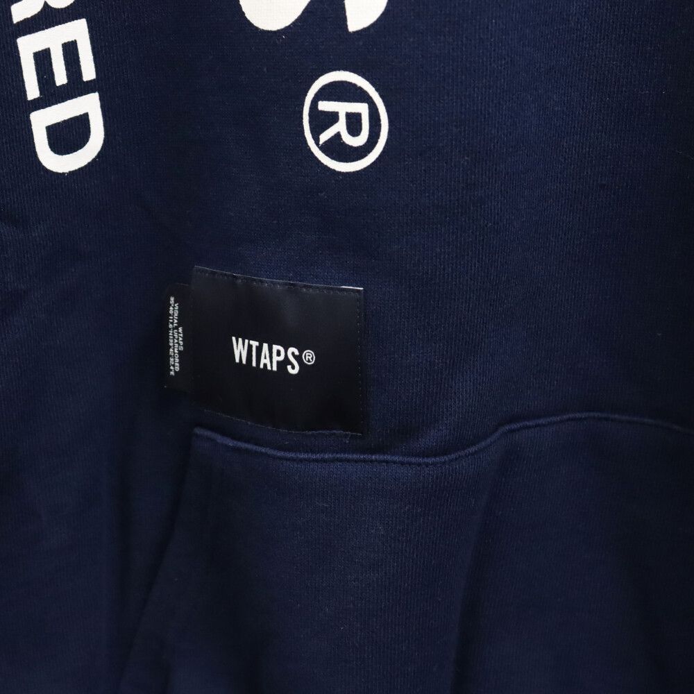 WTAPS (ダブルタップス) 22AW VISUAL UPARMORED HOODY ロゴプリント プルオーバーパーカー ネイビー  222ATDT-HPM02S - メルカリ