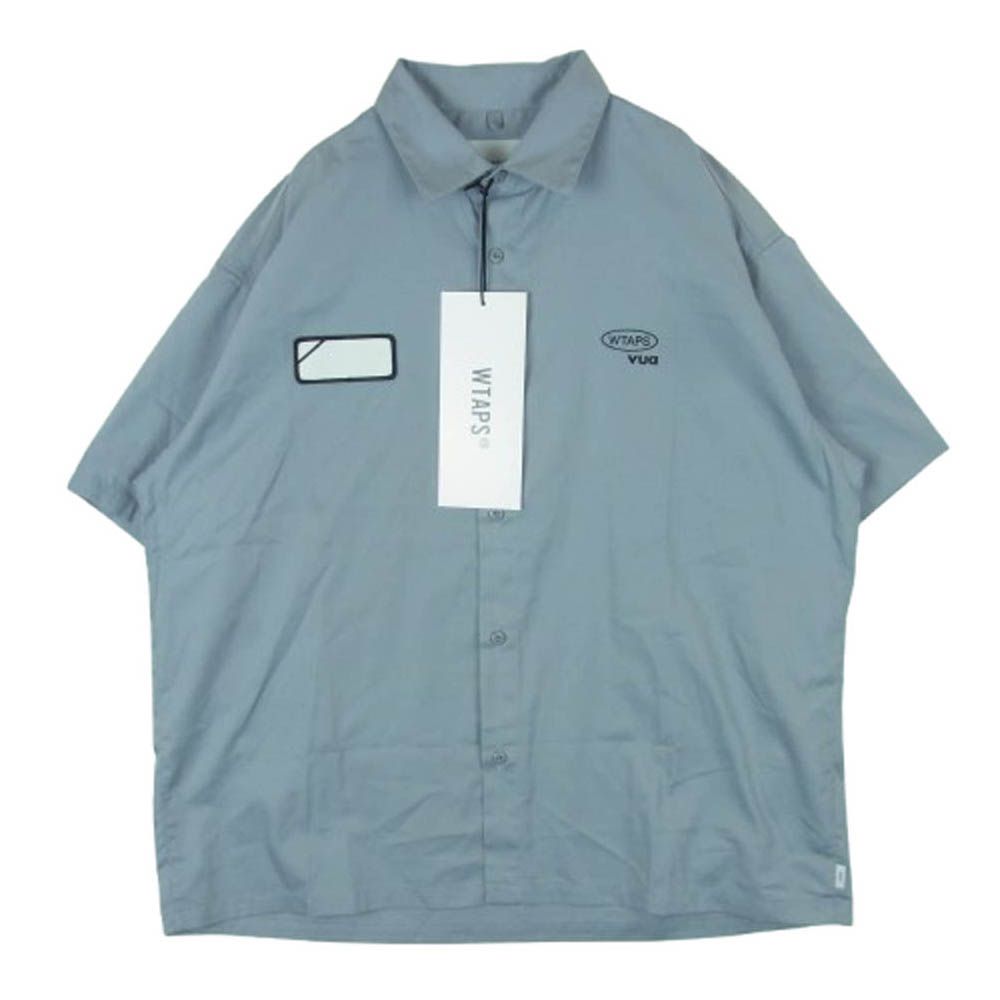 WTAPS ダブルタップス 24SS 241CWDT-SHM07 REPO SS CTPL.TWILL.PRTC ワッペンデザイン 半袖 ワーク シャツ グレー系 03