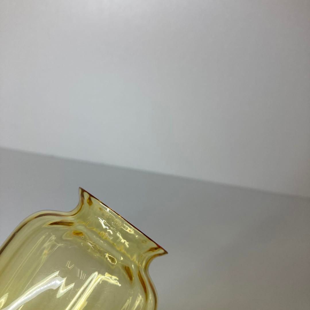 ☆洋3 バカラ　アレーユ　イエロー　フラワーベース　高さ11㎝東な6-0904① ☆洋3 バカラ アレーユ イエロー フラワーベース 高さ11㎝東な6-0904①