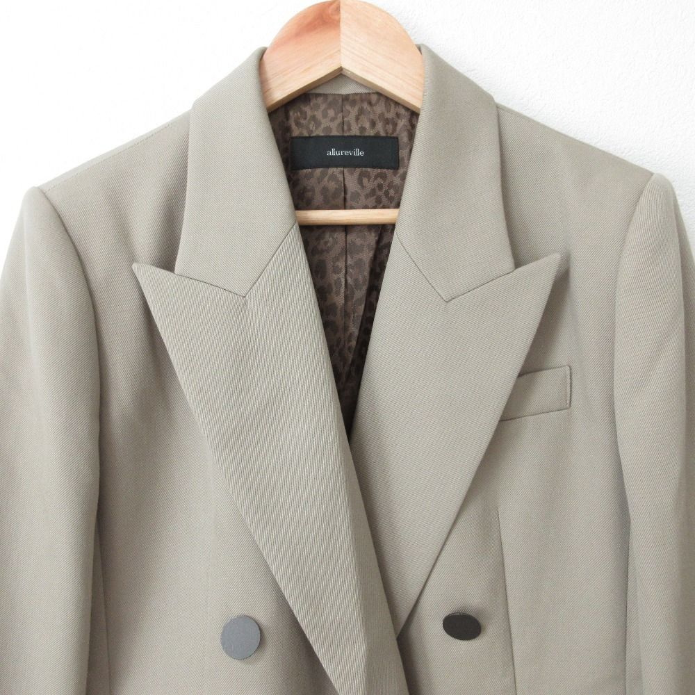 美品 23AW allureville アルアバイル ウールギャバダブルジャケット サイズ2 ベージュ