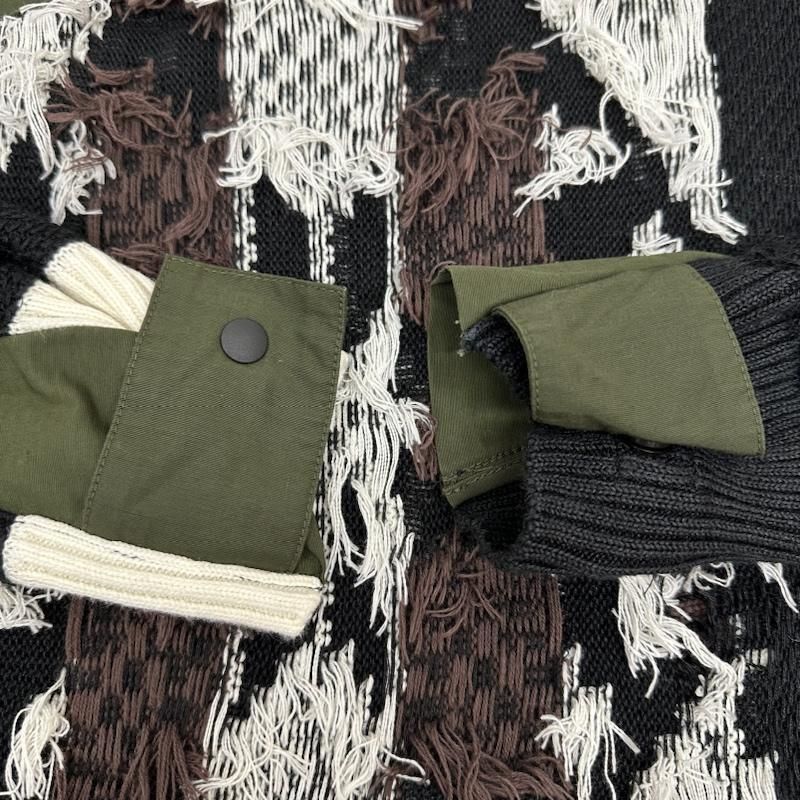 Sacai サカイ ニット、セーター 長袖 22SS Rug Jacquard Knit