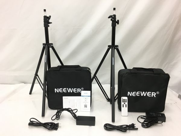 カーキ×インディゴ NEEWER NL660 LEDビデオライト2セット