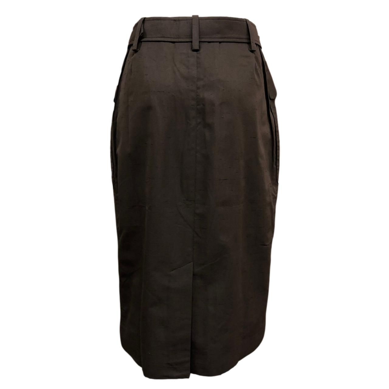 HERMES エルメス タイトスカート ボタンダウンスカート ベルト付き 36