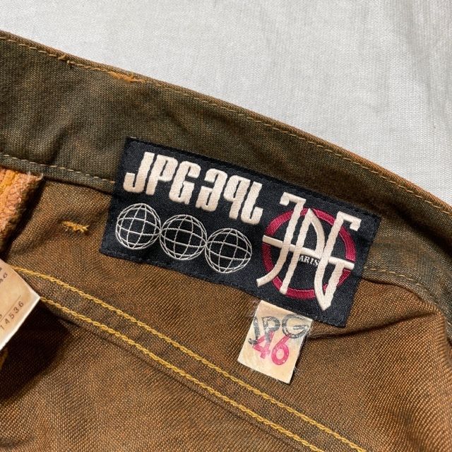  Jean Paul 錆加工スーパーロングデニムパンツ ジーンズ 46 ブラウン ジャンポールゴルチエ その他 小物
