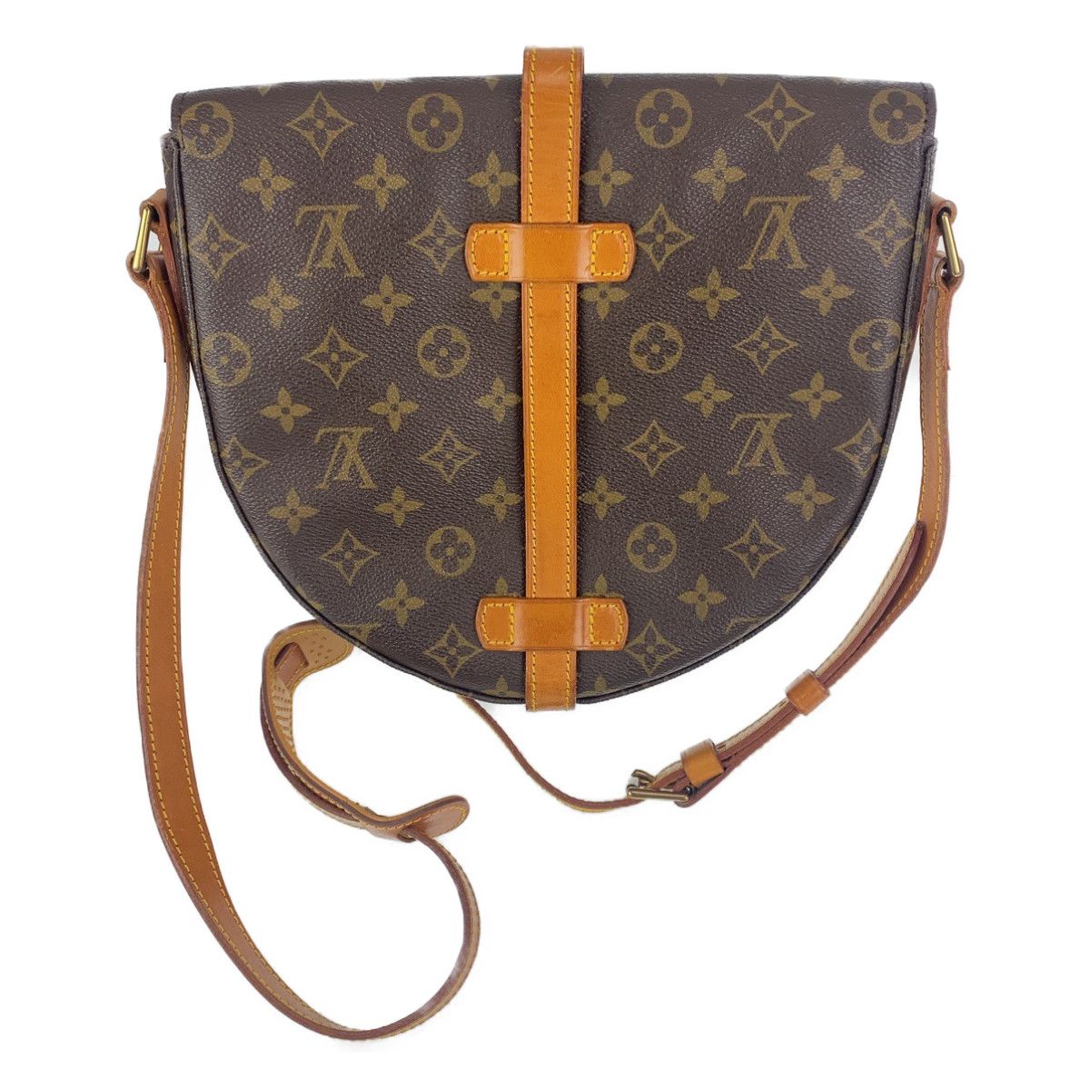 LOUIS VUITTON ルイヴィトン モノグラム シャンティGM ベタなし ブラウン 茶 ゴールド金具 レザー M51232 斜め掛け  ショルダーバッグ レディース 401227 【中古】【中古】