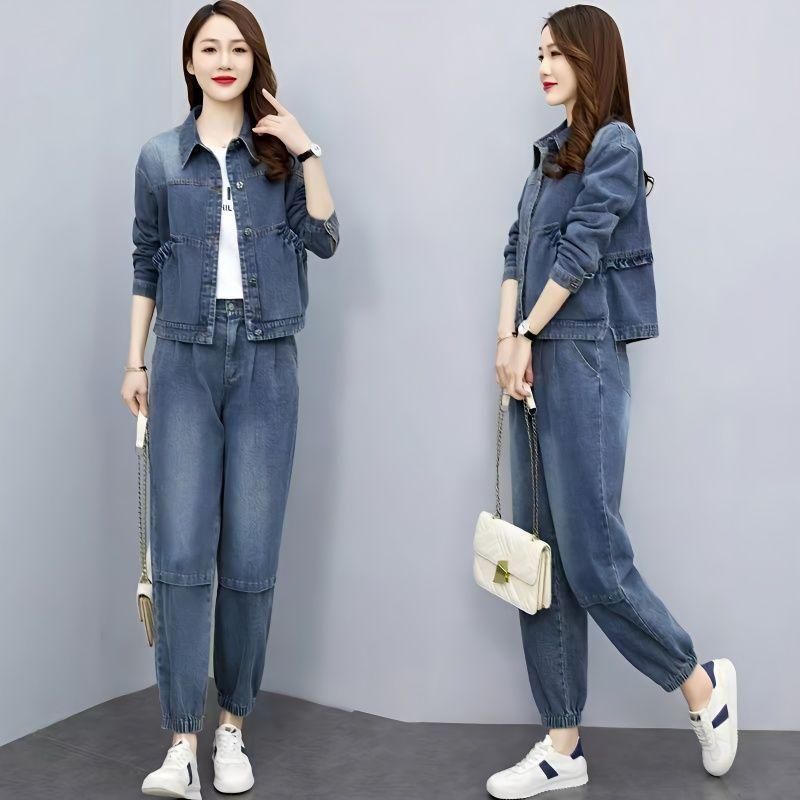 セットアップ レディース 半袖 デニム ジャケット ショートパンツ デニムパンツ ジーンズ 上下セット ハイウエスト ウエストゴム 通勤 通学 おしゃれ 着痩せ