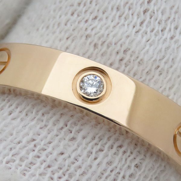 【残りわずか】 カルティエ K18PG 1Pダイヤ ミニラブリング 指輪 リング Cartier アクセサリー