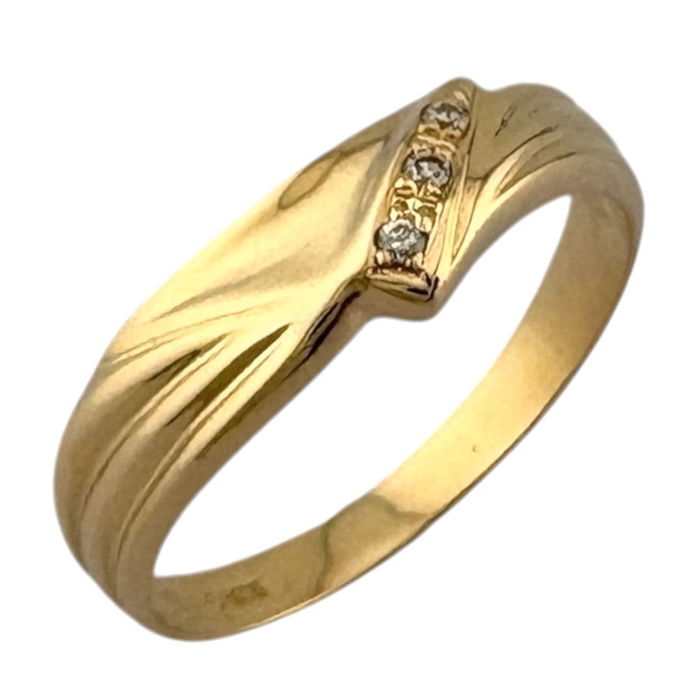 リング 指輪 12.5号 18金 K18イエローゴールド ダイヤモンド レディース