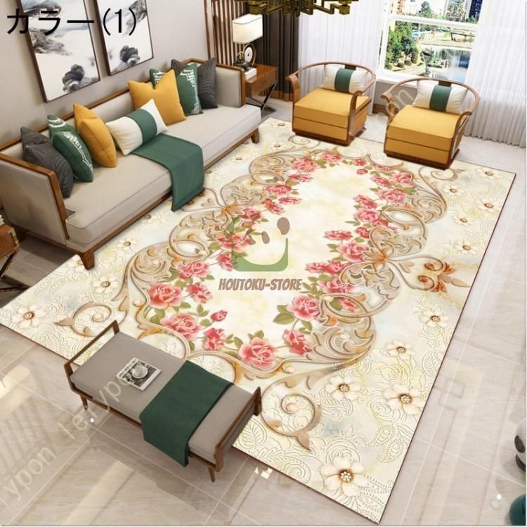 室内ラグ オシャレ モダン 防汚 玄関マット 屋内 北欧 西海岸 キャンプ 夏用 洗える ラグ 民族柄 エスニック ラグマット 低反発 インテリアWP 109