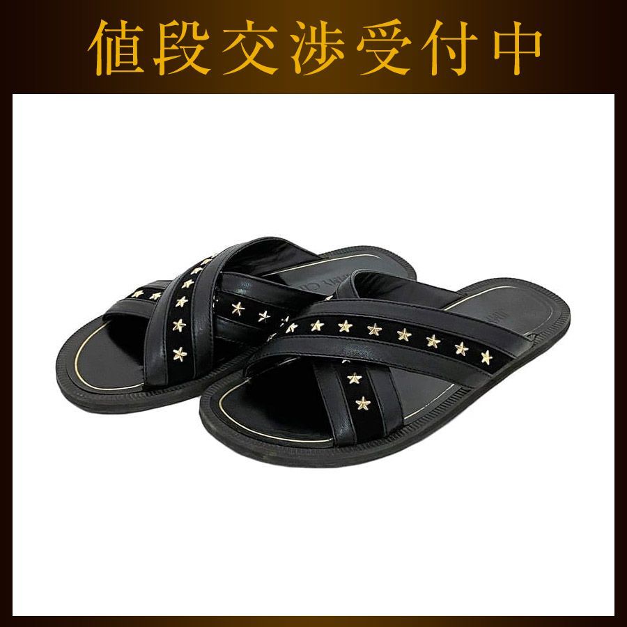 ジミーチュウ サンダル ブラック 26.0cm メンズ レザー スタッズ 中古